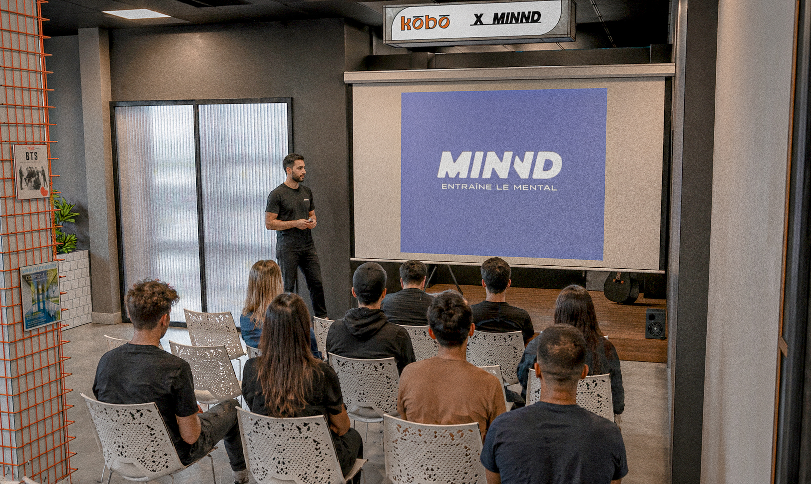 Conférence Kōbō x MINND dans l'annexe — présentation avec projecteur, Bordeaux Chartrons